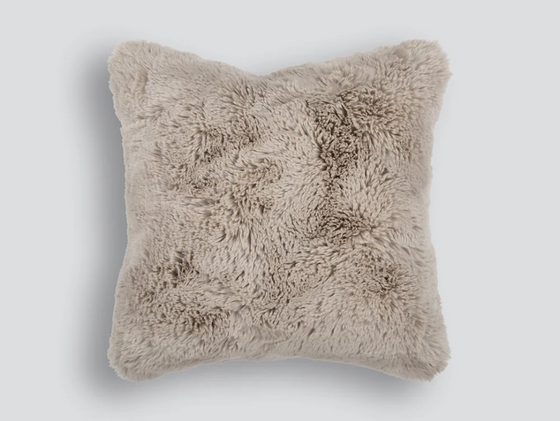Pelage Faux Fur Filled Cushion - Taupe
