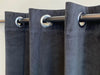 Remy Recycled Velvet Eyelet Ready Made Curtains - Graphite