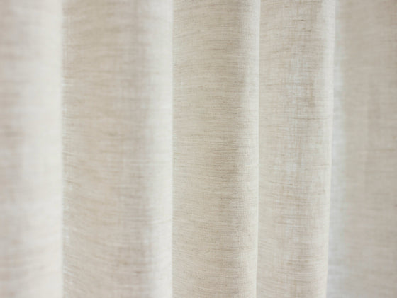 100% Linen Lined Natural Pencil Pleat Curtains
