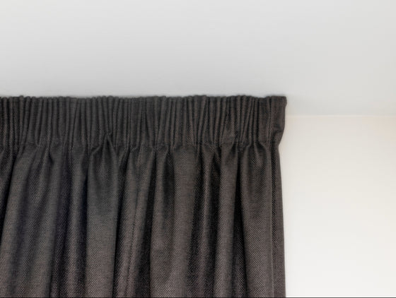 Opito Blockout Pencil Pleat Curtains - Graphite