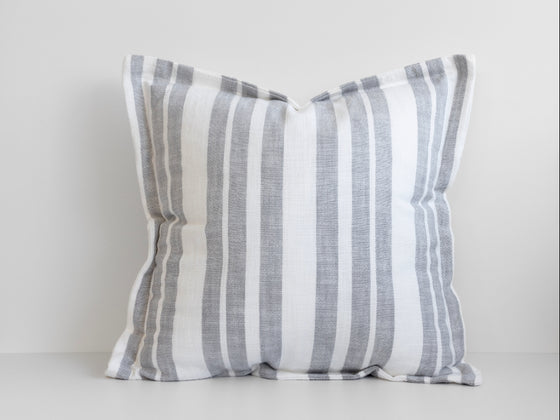 Laguna Stripe Filled Cushion - Light Grey/White