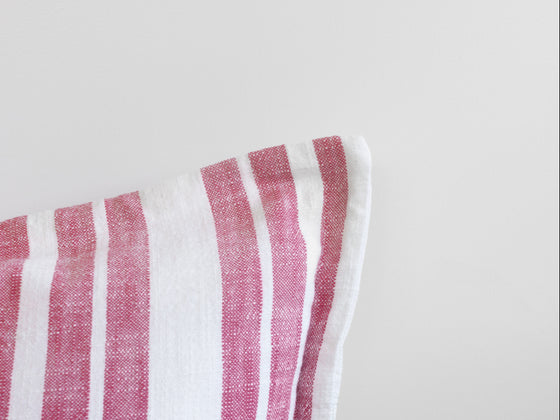 Laguna Stripe Filled Cushion - Brick/White
