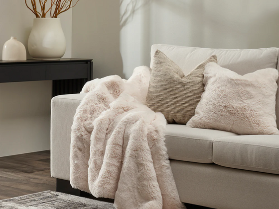 Pelage Faux Fur Filled Cushion - Ivory