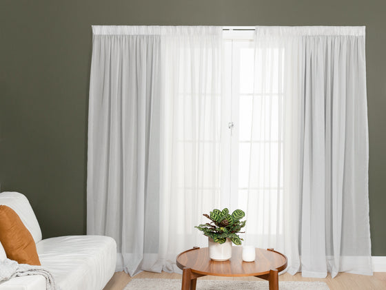 Awaroa Sheer Curtains - Oyster