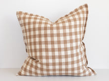  Ava Linen Filled Cushion - Ginger Gingham