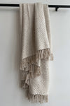 Audrey Throw - Camel/White