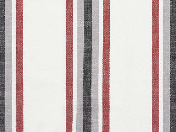 Java Stripe Fabric 140cm - Wine/Grey