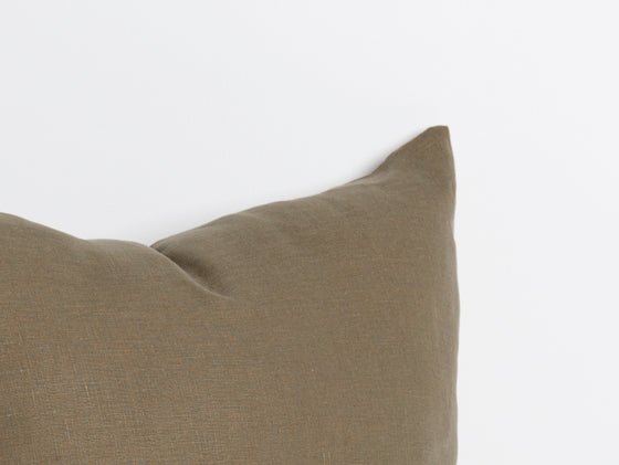 Maia Linen Filled Cushion - Olive