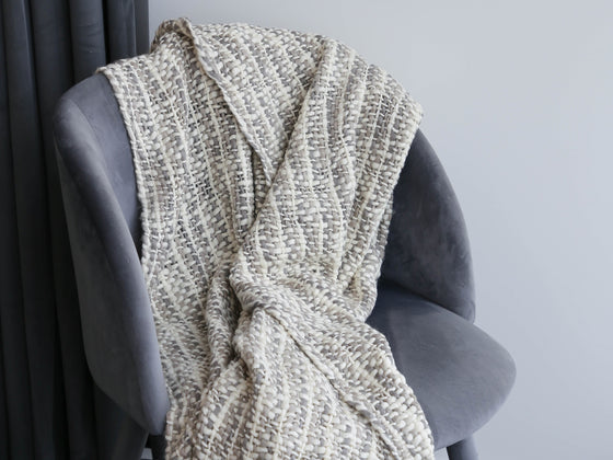 Malabar Throw - White/Grey