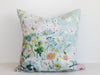 Maia Linen Filled Cushion - Mint Garden