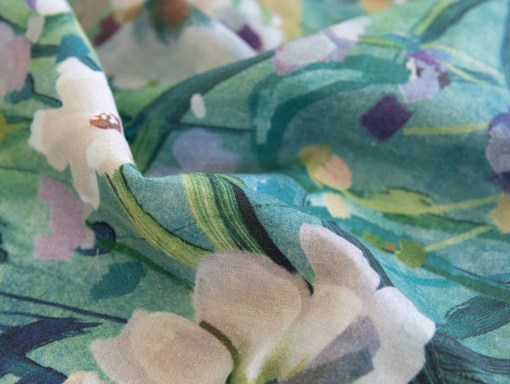 Maia Linen Filled Cushion - Mint Garden