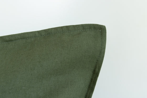 Ava Linen Filled Cushion - Moss