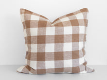  Ava Linen Filled Cushion - Nutmeg Gingham