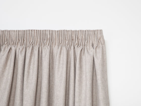 Omaha Blockout Pencil Pleat Curtains - Linen