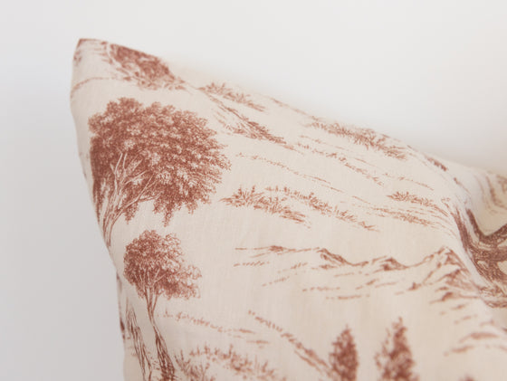 Ava Linen Filled Cushion - Rose Toile