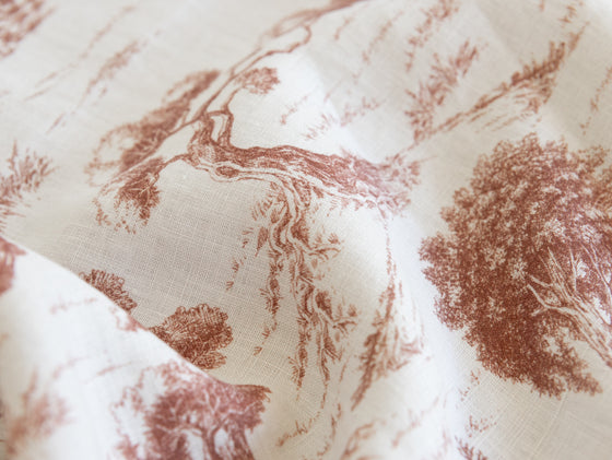 Ava Linen Filled Cushion - Rose Toile