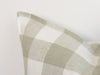 Ava Linen Filled Cushion - Sage Gingham