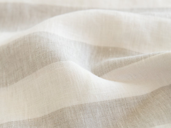 Ava Linen Filled Cushion - Wide Natural Stripe
