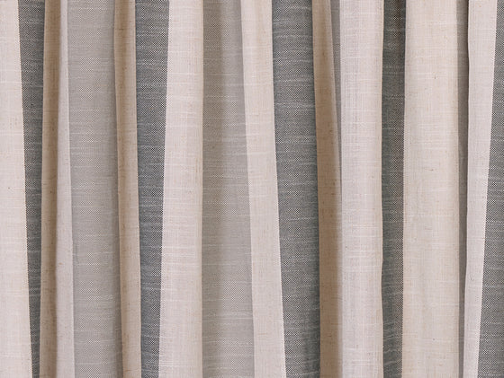 Catalan Stripe Natural Lined Pencil Pleat Curtains