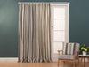 Catalan Stripe Sage Lined Pencil Pleat Curtains