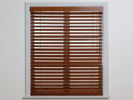 Dark Cedar Wooden Venetian Blinds 46mm Slat 