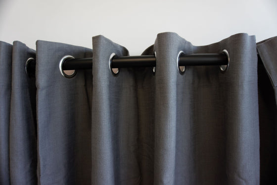 Chica Lined Eyelet Curtains - Steel