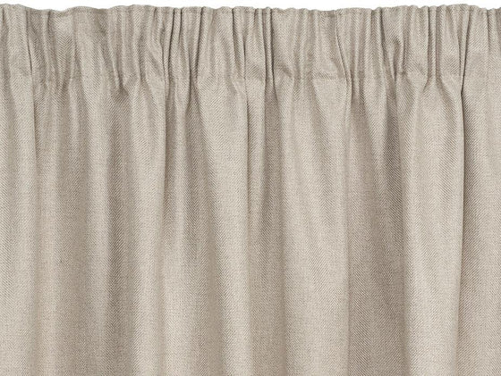 Herringbone II Linen Blockout Pencil Pleat Curtains - Harvey Furnishings
