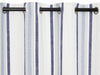 Java Stripe Blue Lined Eyelet Curtains - Harvey Furnishings
