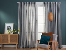  Montserrat Stripe Sheer Curtains - Black/Grey/Taupe