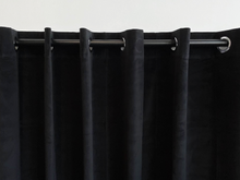  Remy Recycled Velvet Eyelet Ready Made Curtains - Noir