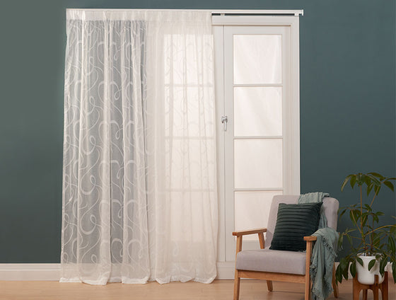 Oceanside White Sheer Pencil Pleat Curtains