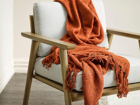 Serenade Rust Throw - Harvey Furnishings