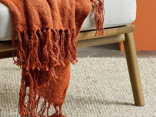 Serenade Rust Throw - Harvey Furnishings
