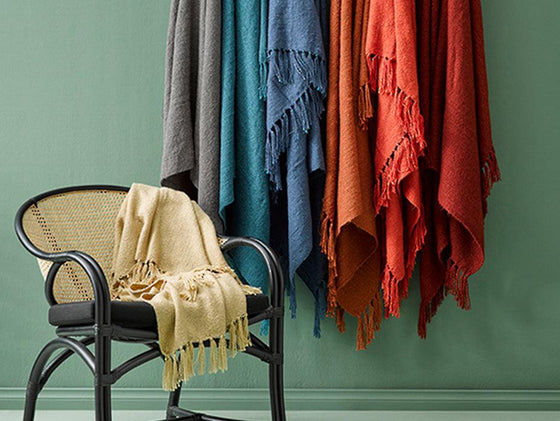 Serenade Ink Blue Throw - Harvey Furnishings