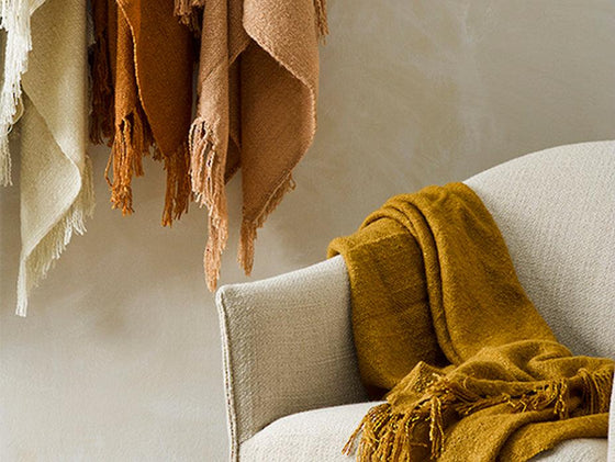 Serenade Turmeric Throw - Harvey Furnishings