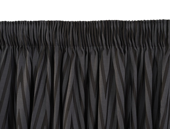 Viva Lined Charcoal Pencil Pleat Curtains