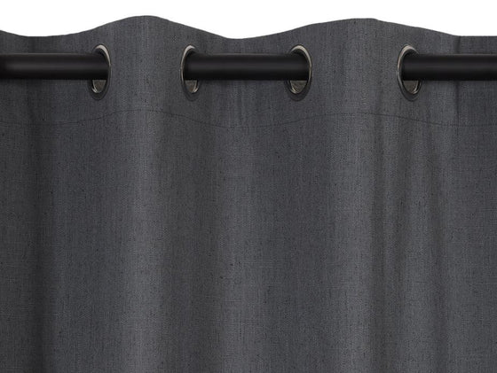 Waihi Graphite Blockout Eyelet Curtains - Harvey Furnishings