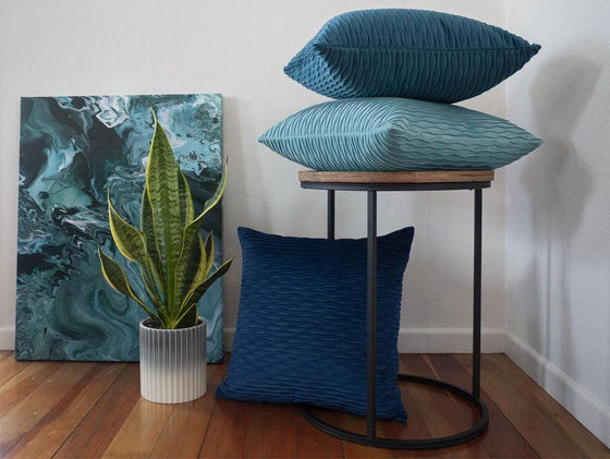 Wave Velvet Navy Cushion Cover - Harvey Furnishings