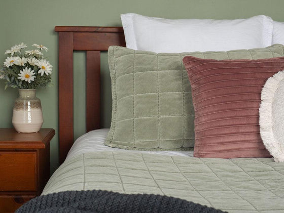 Winton Sage Quilted Coverlet - Harvey Furnishings