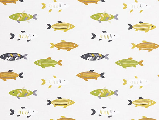 Mr Fish Saffron Fabric